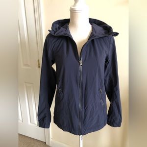 Lululemon women’s blue hooded windbreaker rain zipped jacket size 4